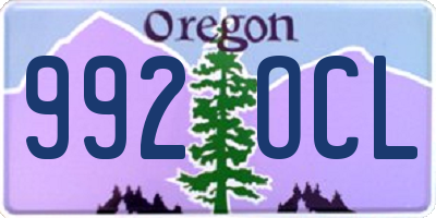OR license plate 992OCL