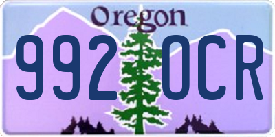 OR license plate 992OCR