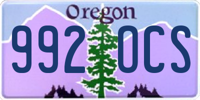 OR license plate 992OCS