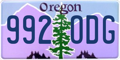 OR license plate 992ODG