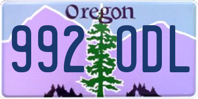 OR license plate 992ODL