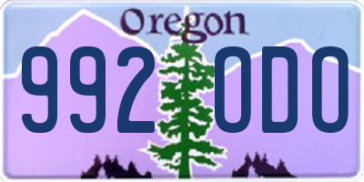 OR license plate 992ODO