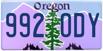 OR license plate 992ODY