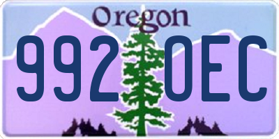 OR license plate 992OEC