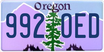 OR license plate 992OED
