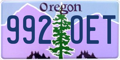 OR license plate 992OET