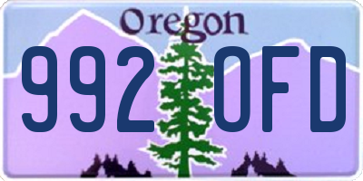OR license plate 992OFD