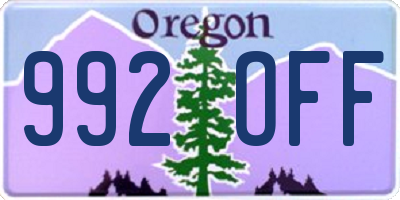 OR license plate 992OFF