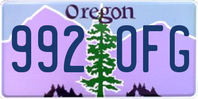 OR license plate 992OFG