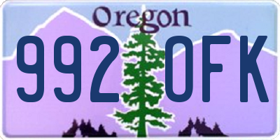 OR license plate 992OFK