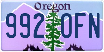 OR license plate 992OFN
