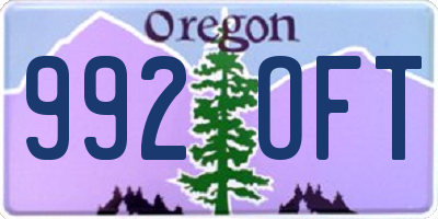 OR license plate 992OFT