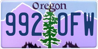 OR license plate 992OFW