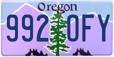 OR license plate 992OFY