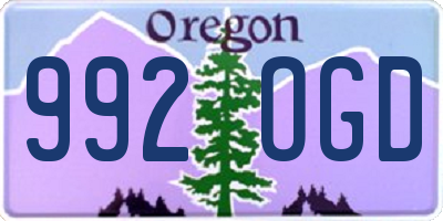 OR license plate 992OGD