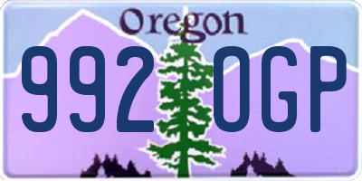 OR license plate 992OGP
