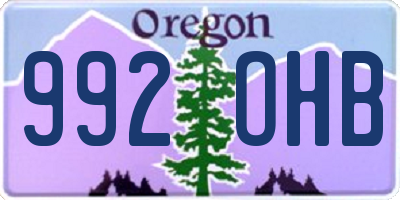 OR license plate 992OHB