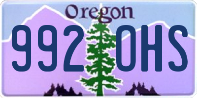 OR license plate 992OHS