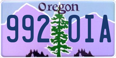 OR license plate 992OIA