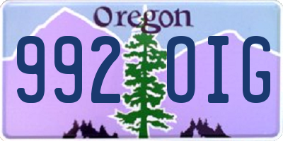 OR license plate 992OIG