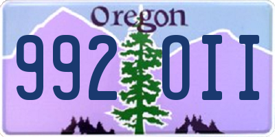 OR license plate 992OII