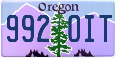OR license plate 992OIT