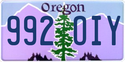 OR license plate 992OIY