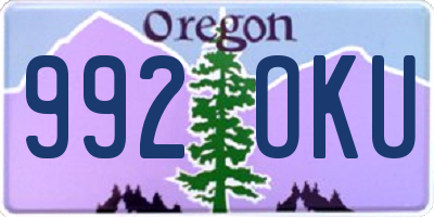 OR license plate 992OKU