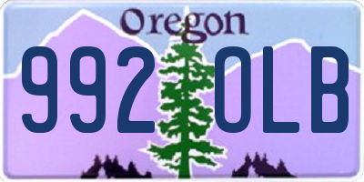 OR license plate 992OLB