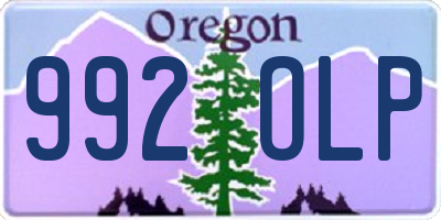 OR license plate 992OLP