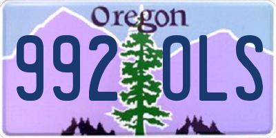 OR license plate 992OLS