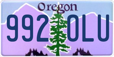 OR license plate 992OLU