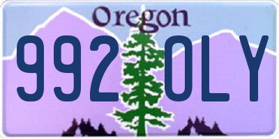 OR license plate 992OLY
