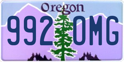 OR license plate 992OMG
