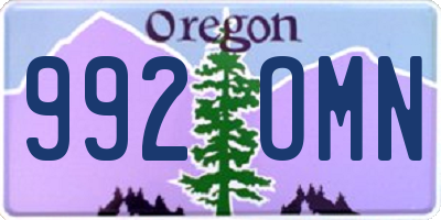 OR license plate 992OMN
