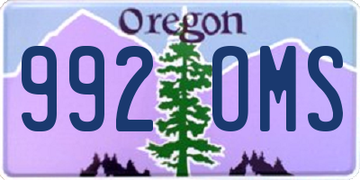 OR license plate 992OMS