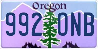 OR license plate 992ONB