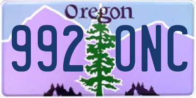 OR license plate 992ONC