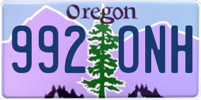 OR license plate 992ONH