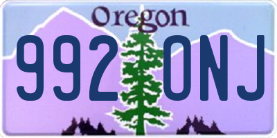 OR license plate 992ONJ