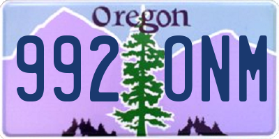 OR license plate 992ONM