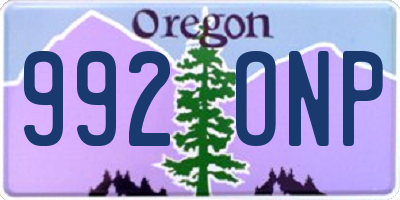 OR license plate 992ONP