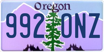 OR license plate 992ONZ