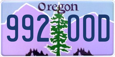 OR license plate 992OOD