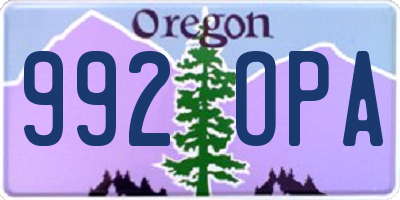 OR license plate 992OPA