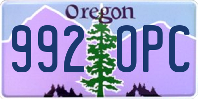 OR license plate 992OPC