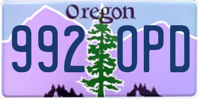 OR license plate 992OPD