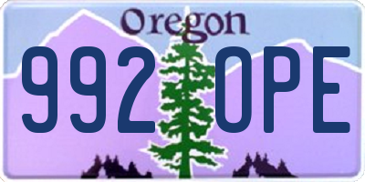 OR license plate 992OPE