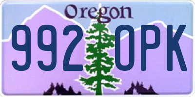 OR license plate 992OPK