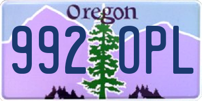 OR license plate 992OPL